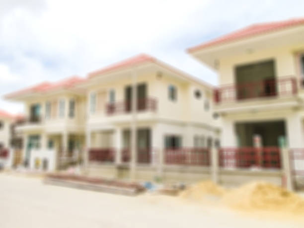istock View of construction village blur background. 486369006