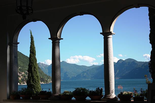 istock Window overlooking to Lake Como in Lombardy, Italy 486369110