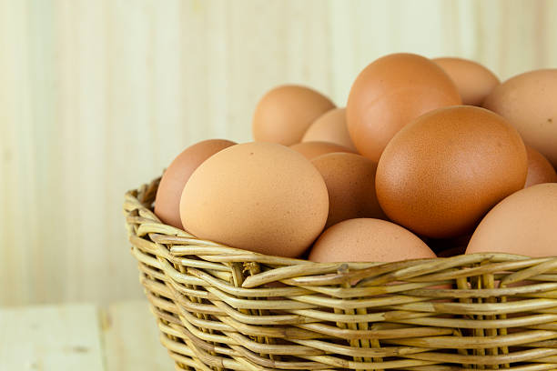 istock Full of Eggs put in a wicker basket 486369218