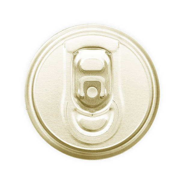 istock Top of drink cans on a white background 486369968