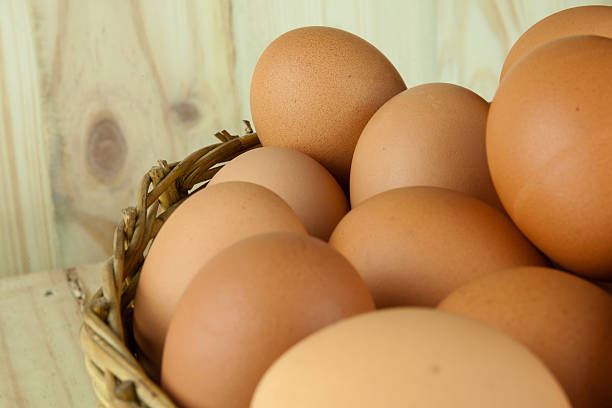 istock Full of Eggs put in a wicker basket 486370070