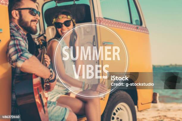 Summer Vibes Stock Photo - Download Image Now - Old-fashioned, Retro Style, Beach