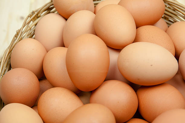 istock Full of Eggs put in a wicker basket 486370736
