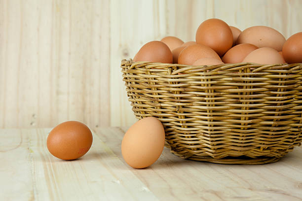 istock Full of Eggs put in a wicker basket 486370916