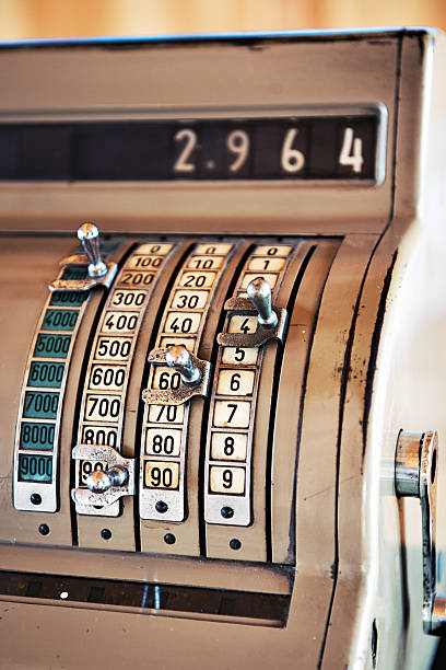 istock Old manual vintage cash register 486371508