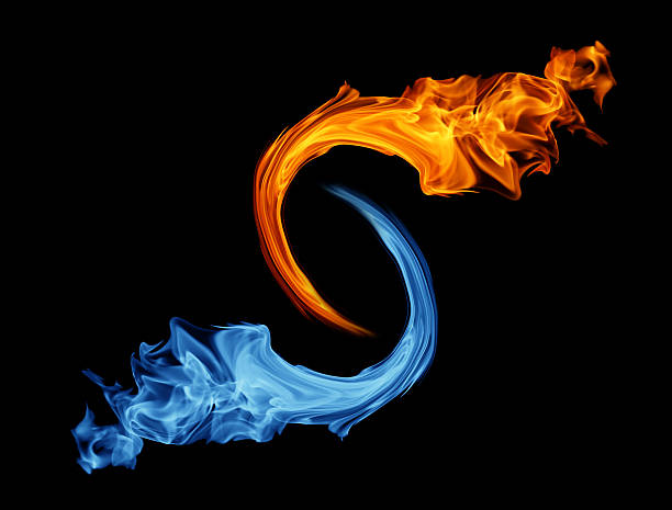 istock Yin-yang symbol, ice and fire 486371586