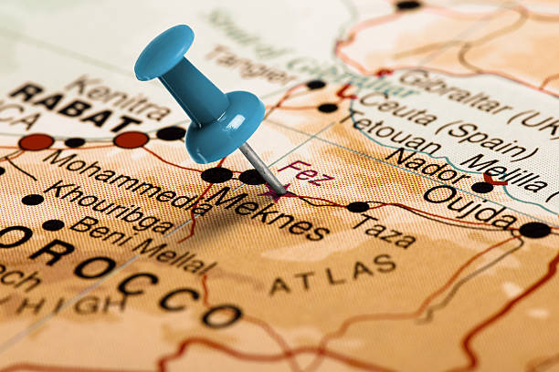 istock Location Fez. Blue pin on the map. 486375058