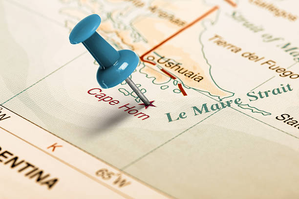 istock Location Cape Horn. Blue pin on the map. 486375118