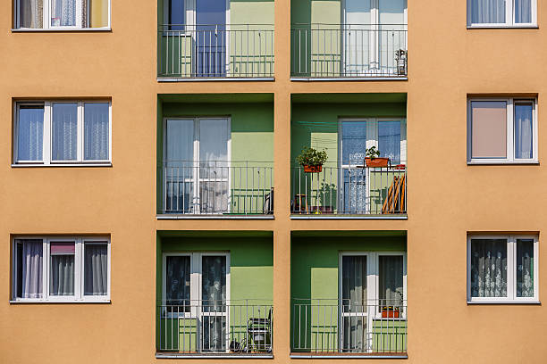 istock Block of flats in vertical frame 486375361