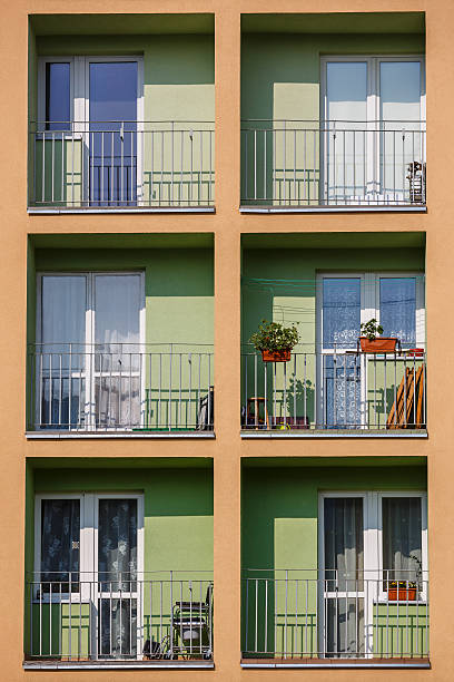 istock Block of flats in vertical frame 486375485