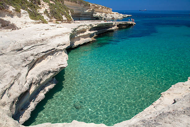 istock Rocky beach and blue sea 486376290