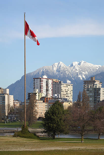 istock Canadian Flag, Vancouver 486377033