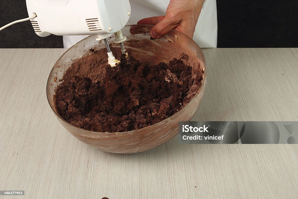 Fazendo Chocolate Cookies - Royalty-free Batedeira Elétrica Foto de stock