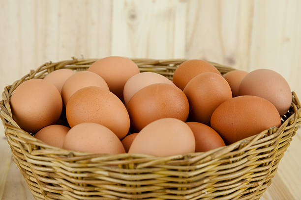 istock Full of Eggs put in a wicker basket 486378268