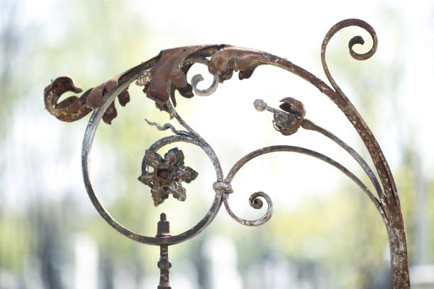 Antique metal ornament close up