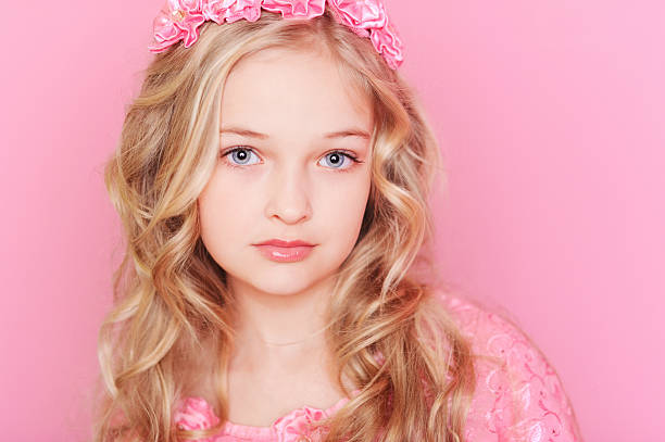 istock Pretty kid girl posing in studio 486380199
