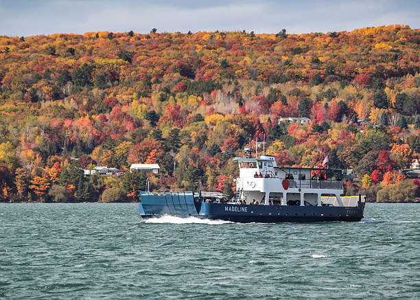 Madeline Island Ferry 7 Madeline Island, Wisconsin, USA - October 6, 2012: Madeline Island ferry during Apple Fest 2012. bayfield county stock pictures, royalty-free photos & images