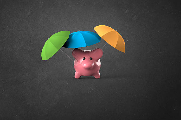 экономия защищены! - security umbrella rain currency стоковые фото и изображения