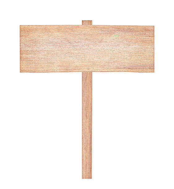 istock Wooden sign isolated on white background. 486387466