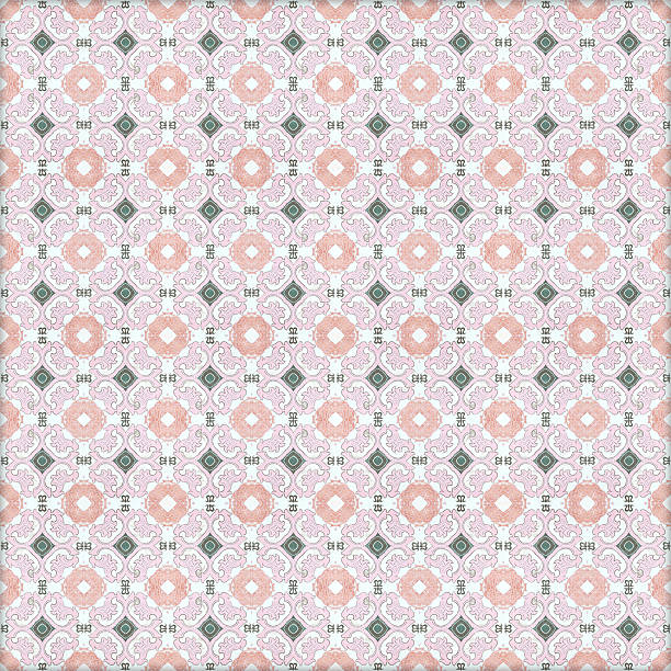 Beautiful ceramic tiles patterns handcraft from thailand In the park public.