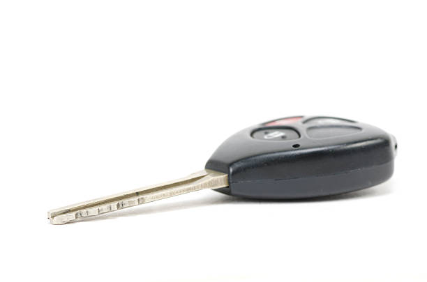 istock Modern car keys isolated on white background 486390537