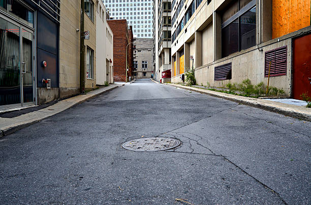 istock Urban Scene, Empty Street, Downtown Montreal, Quebec, Canada 486390633