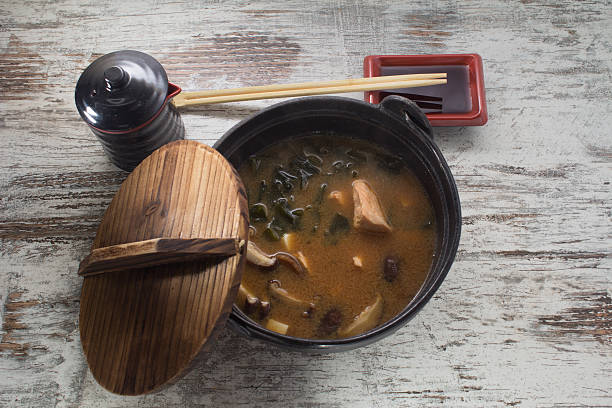 istock soup with tofu and seaweed on a vintage background 486392571