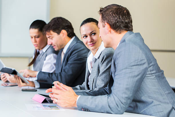 istock Business people in education room talking about their problems 486393046