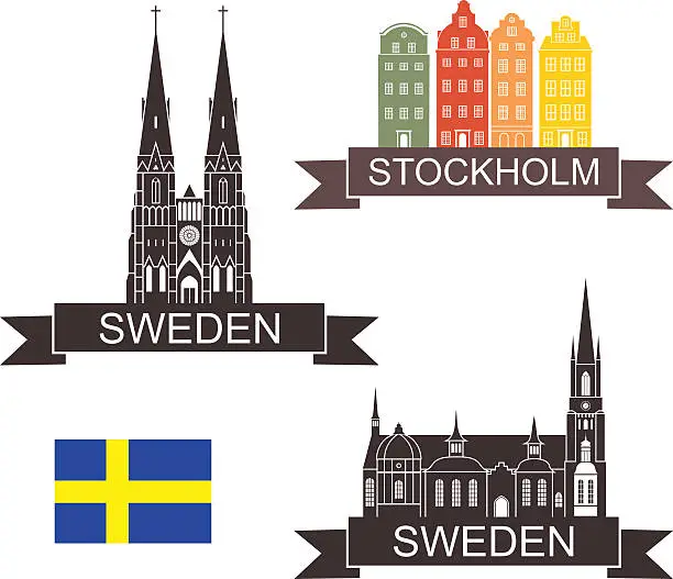 Vector illustration of Sweden