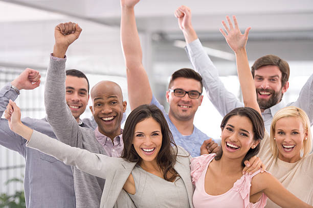 istock Three cheers for business success! 486393571