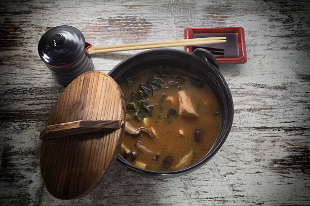 istock soup with tofu and seaweed on a vintage background 486393939