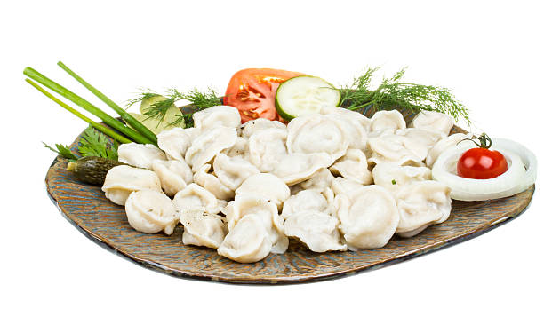 istock Bowl with traditional russian dish - pelmeni 486395577