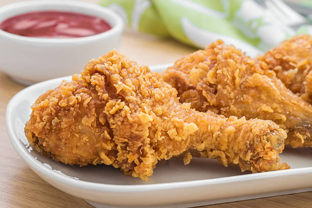 istock Crispy fried chicken on plate and dip sauce 486396348