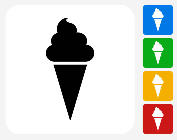 illustrations, cliparts, dessins animés et icônes de icône de cône de crème glacée à la conception graphique - white background cut out food choice
