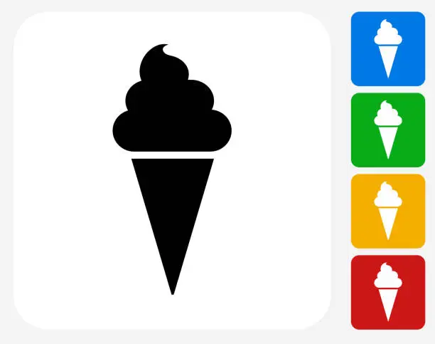 Vector illustration of Ice-cream Cone Icon Flat Graphic Design