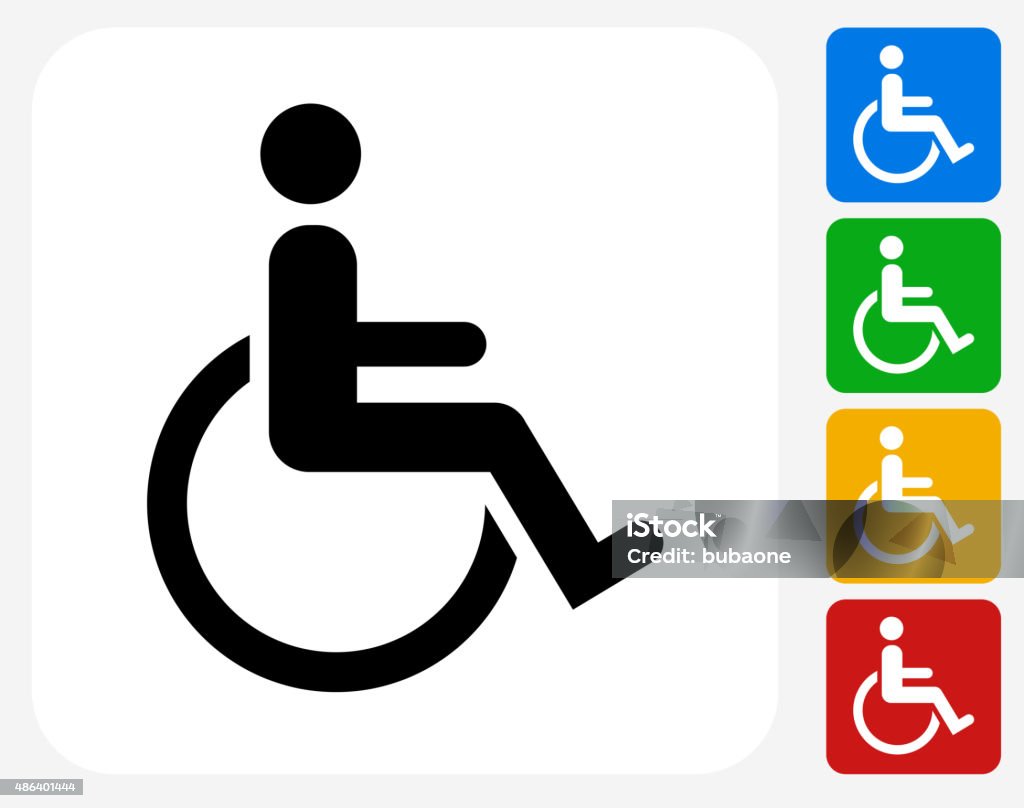 Wheel Chair User Icon Flat Graphic Design - Royaltyfri Rullstol vektorgrafik