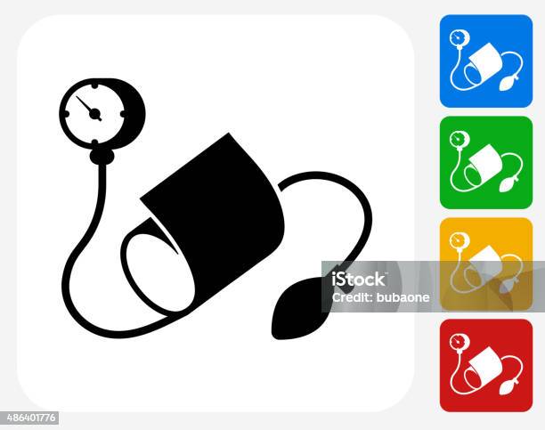 Blood Pressure Monitor Icon Flat Graphic Design Stock Illustration - Download Image Now - Blood Pressure Gauge, Icon Symbol, Vector