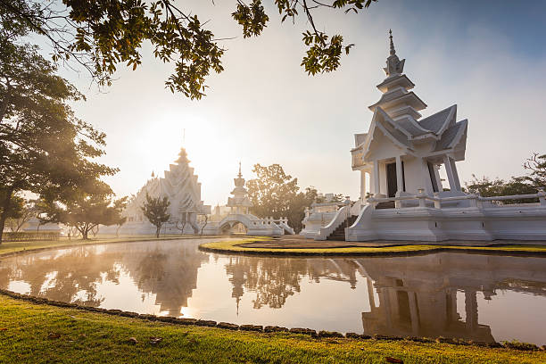 Rong Khun temple, Chiang Rai province, northern Thailand stock photo