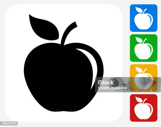 Apple Icon Flat Graphic Design Stok Vektör Sanatı & Elma‘nin Daha Fazla Görseli - Elma, Simge, Vektör