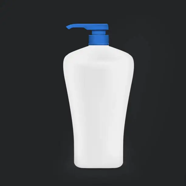 Vector illustration of blank shampoo bottle