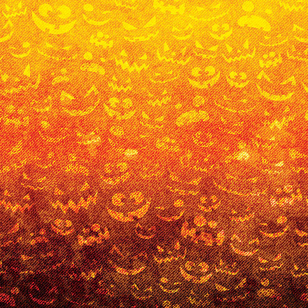halloween gesichter auf grunge-leinwand - patterned halloween background stock-grafiken, -clipart, -cartoons und -symbole