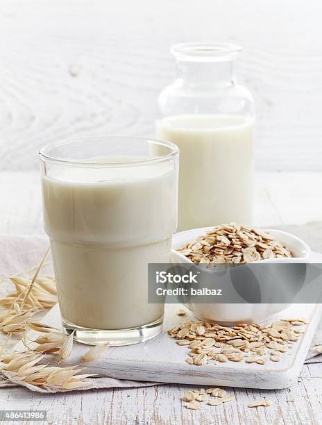 Oat Milk Stock Photo - Download Image Now - Oats - Food, Milk, Oat Milk