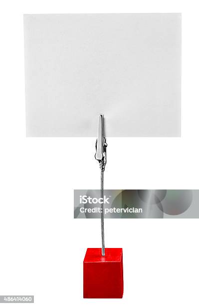 Memo Paper Holder Isolated On The White Background Stock Photo - Download Image Now - 2015, Accuracy, Adhesive Note