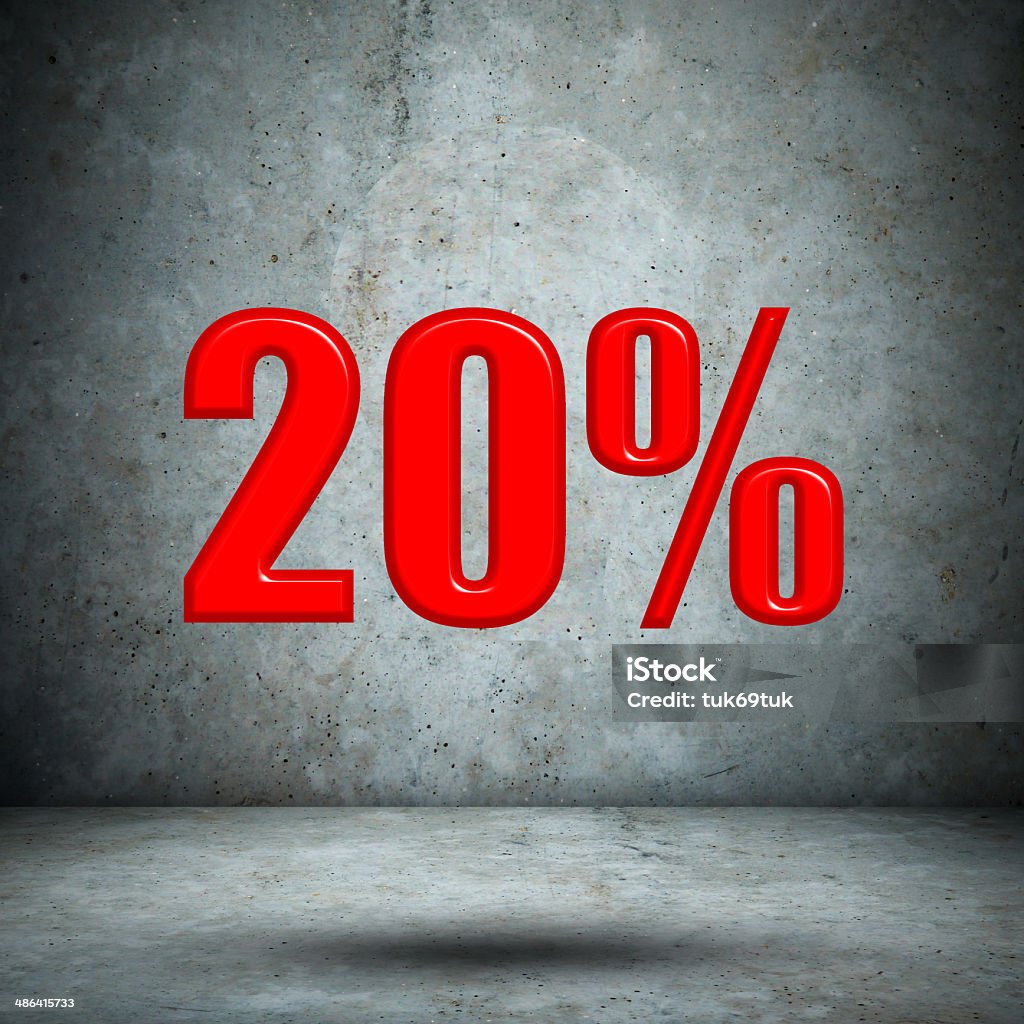 20 процентов на Бетонная стена - Стоковые фото 20-24 года роялти-фри