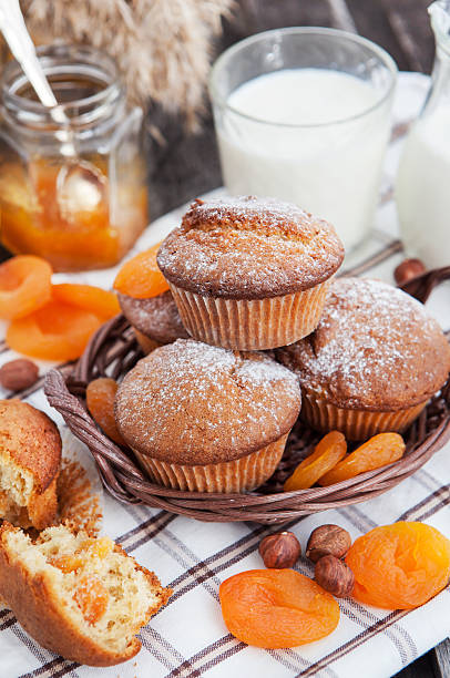 istock Fresh homemade apricot muffins 486416047
