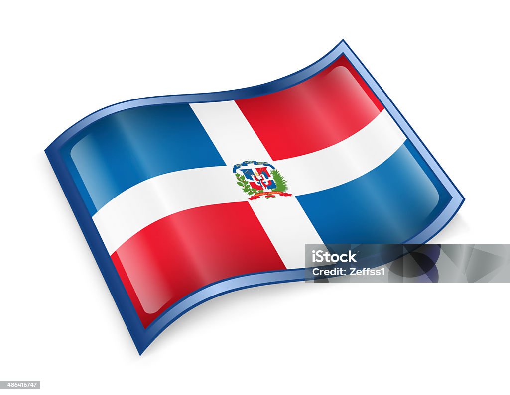 Ícone de Bandeira da República Dominicana - Royalty-free América Latina Foto de stock