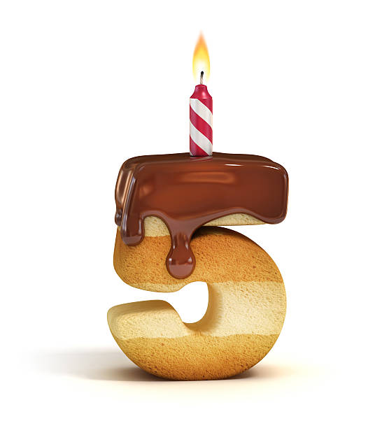 istock Birthday cake font number 5 486417594