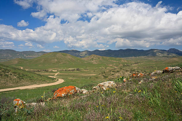 Crimean rural landscape stock photo