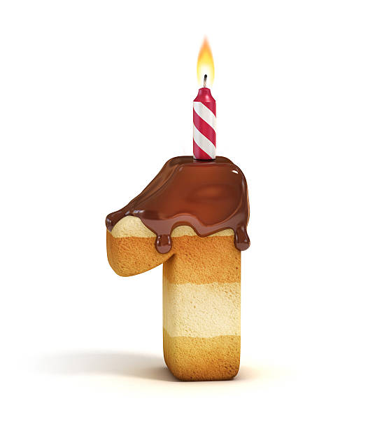 istock Birthday cake font number 1 486417770