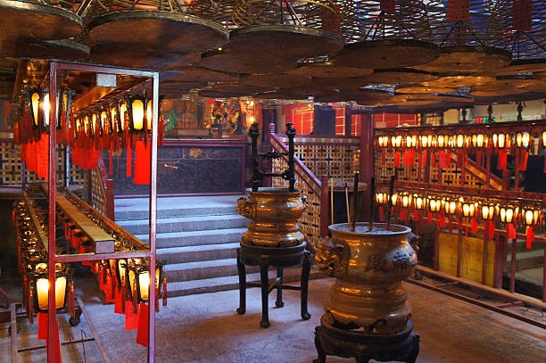 istock Lanterns and aromatic spirals at the Man Mo Temple 486418747